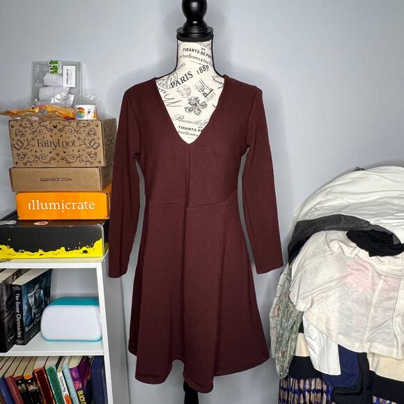 Ann Taylor SIZE 10 Wool Blend Front Seam Long Sleeve A-Line Back Zip Dress - Picture 12 of 12